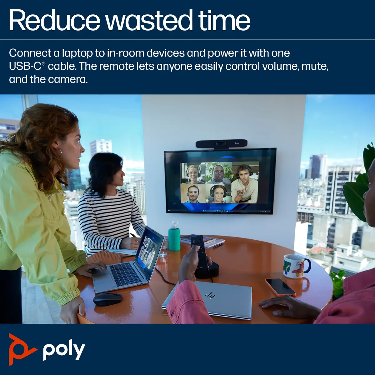 Poly Studio R30 Videobar Zoom Certified, Zertifiziert für Microsoft Teams Sand