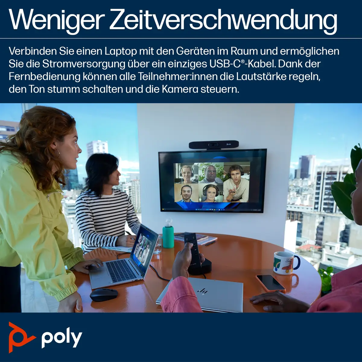 Poly Studio R30 Videobar Zoom Certified, Zertifiziert für Microsoft Teams Sand