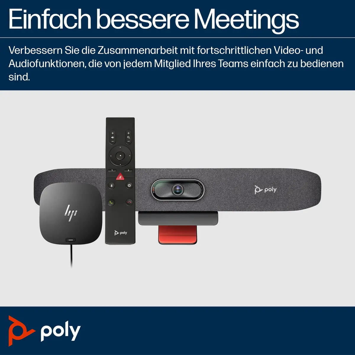 Poly Studio R30 Videobar Zoom Certified, Zertifiziert für Microsoft Teams Sand