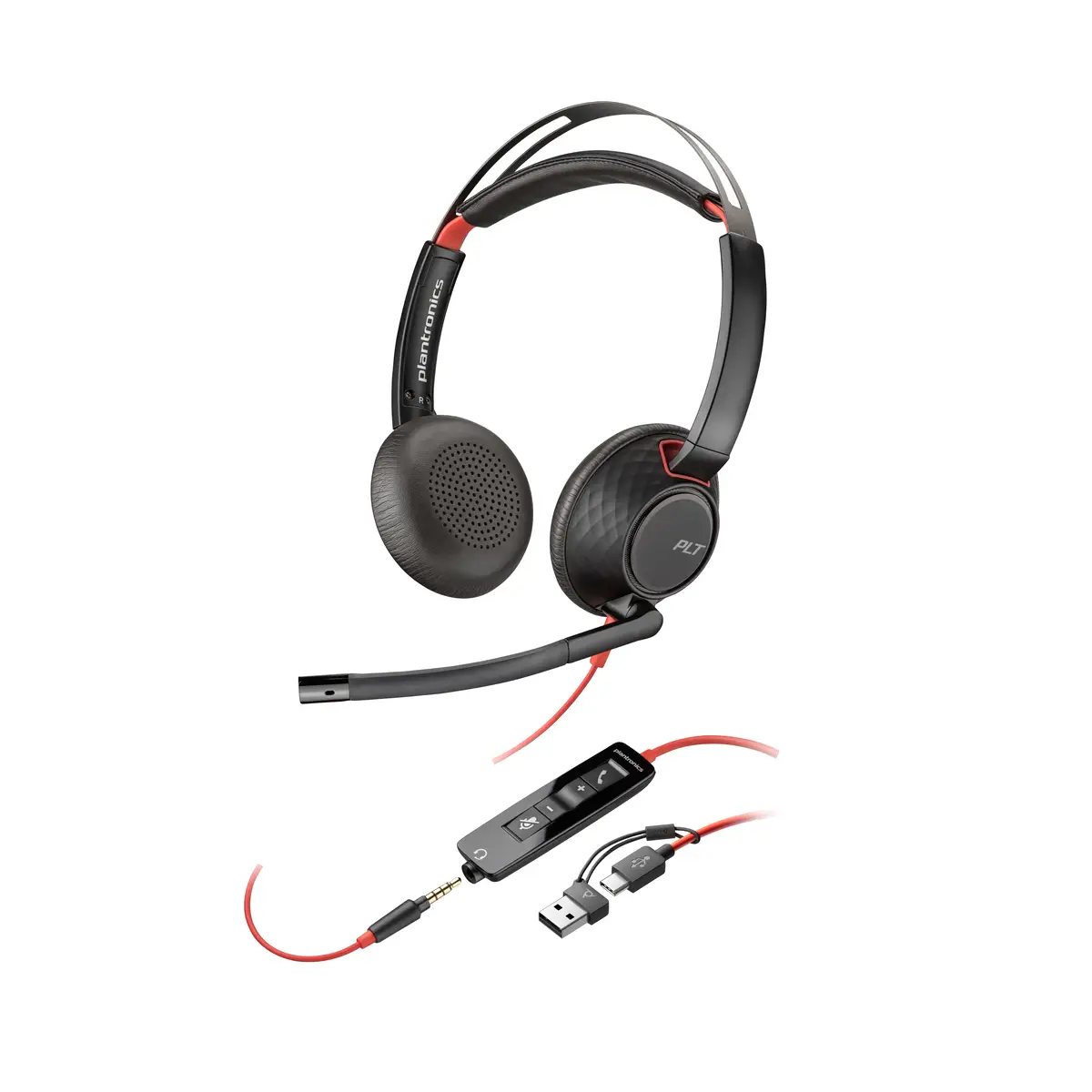 Poly Blackwire 5220 USB-C Headset +3.5mmP +USB-C/A