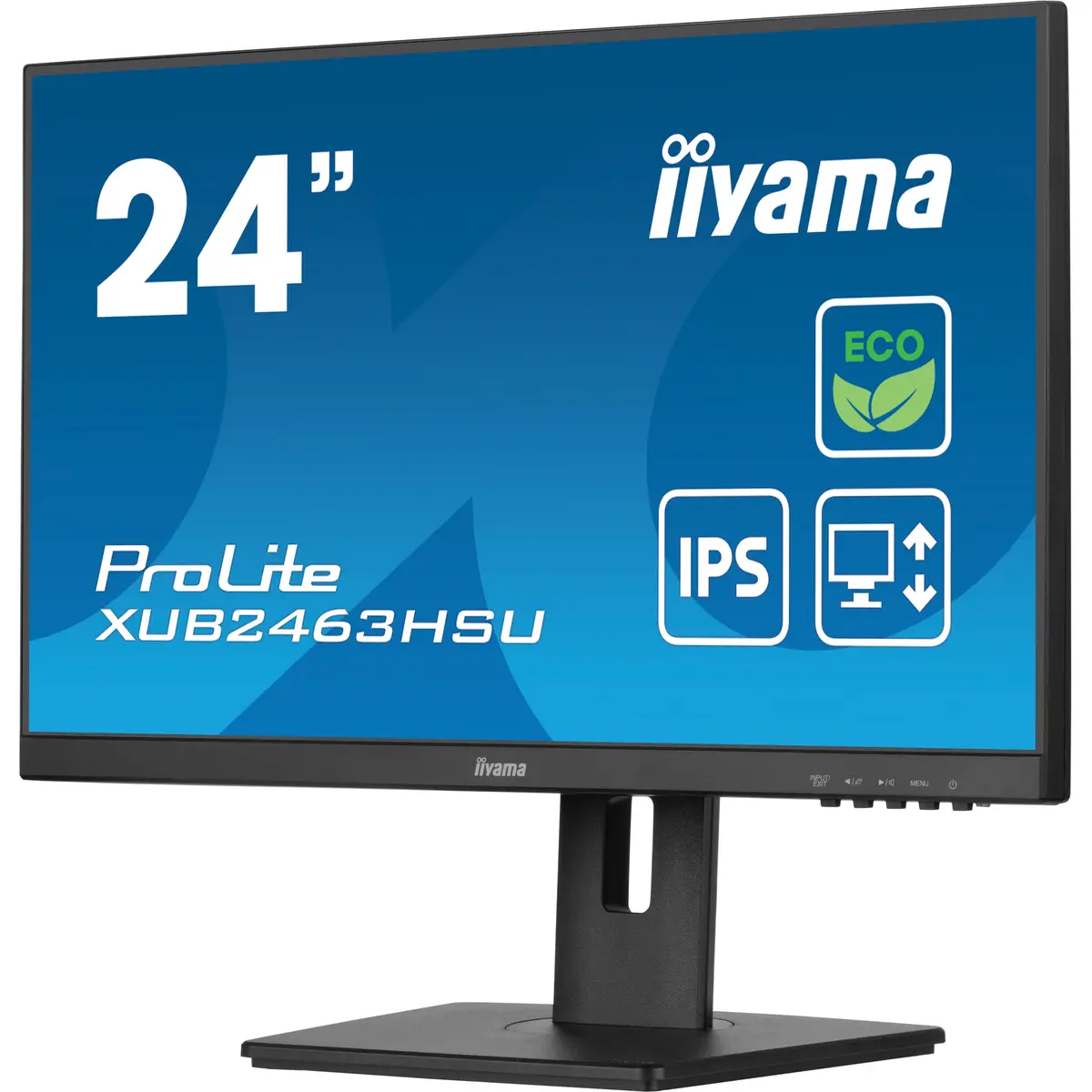 ProLite XUB2463HSU-B1 LED-Monitor 60,5cm 23.8" 1920x1080 FHD 100 Hz IPS 250 cd/m² 1300:1 3ms HDMI DisplayPort Lautsprecher Schwarz Matte Pivot