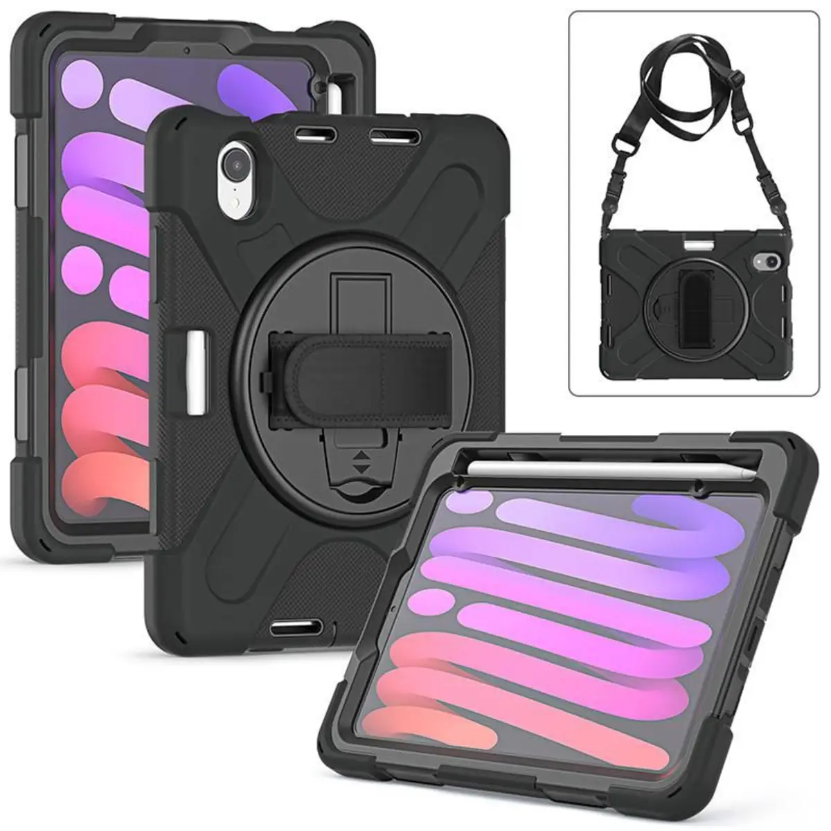 eSTUFF Hintere Abdeckung für Tablet - Silikon, Polycarbonat - Schwarz - 7.9" - für Apple iPad mini (6. Generation)