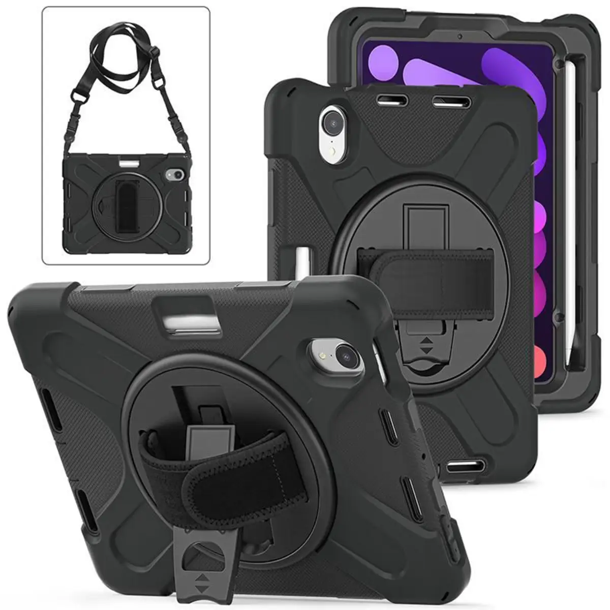 eSTUFF Hintere Abdeckung für Tablet - Silikon, Polycarbonat - Schwarz - 7.9" - für Apple iPad mini (6. Generation)
