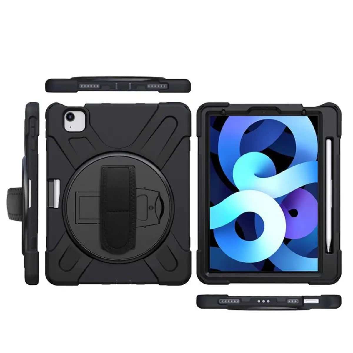 CHICAGO Full Body Defender Case for iPad Pro 11 2022/2021/2020/2018/Air 5/4 10.9 2022/2020 -Schwarz