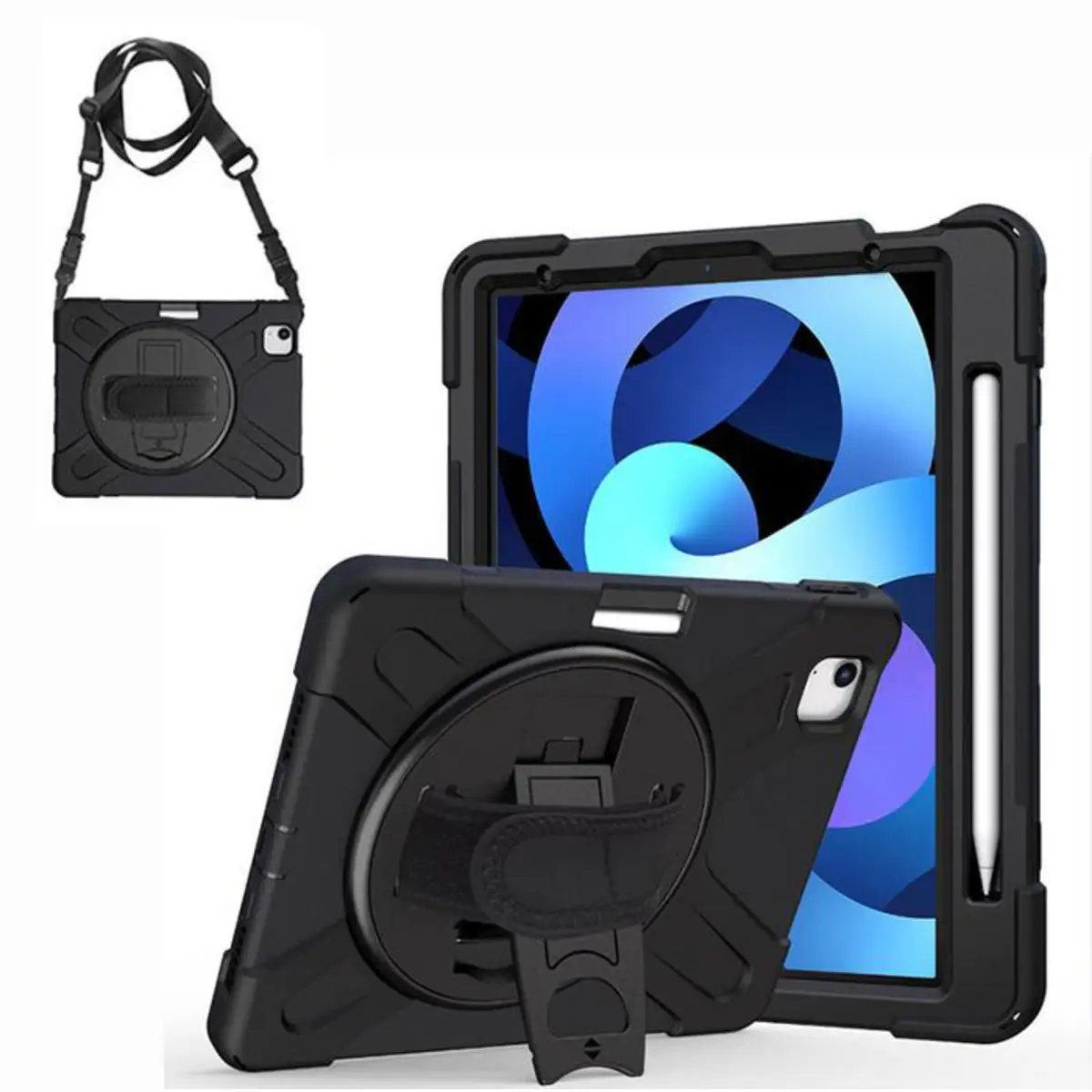 CHICAGO Full Body Defender Case for iPad Pro 11 2022/2021/2020/2018/Air 5/4 10.9 2022/2020 -Schwarz