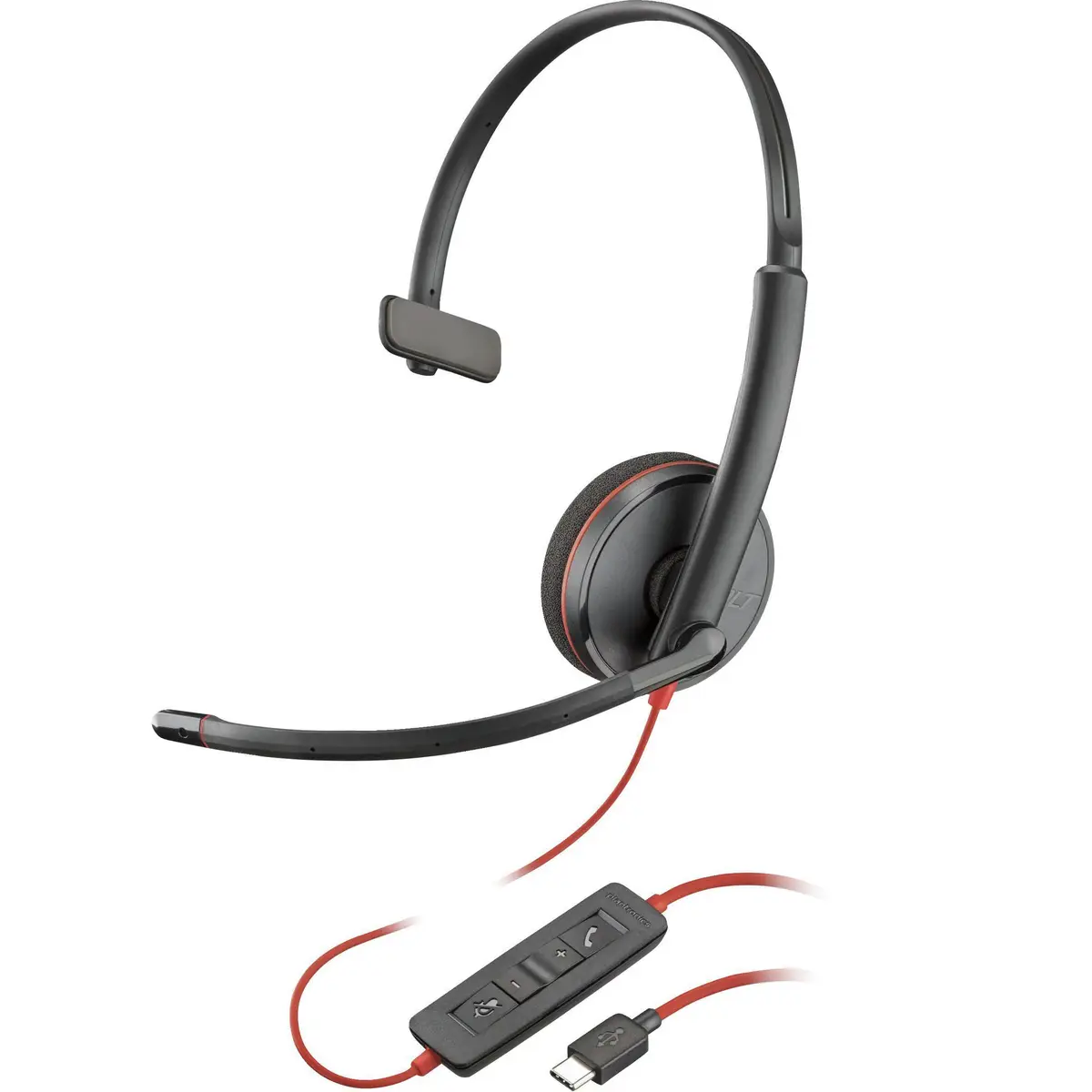 Poly Blackwire 3210 Blackwire 3200 Series Headset On-Ear kabelgebunden aktive Rauschunterdrückung USB-C Schwarz UC-zertifiziert