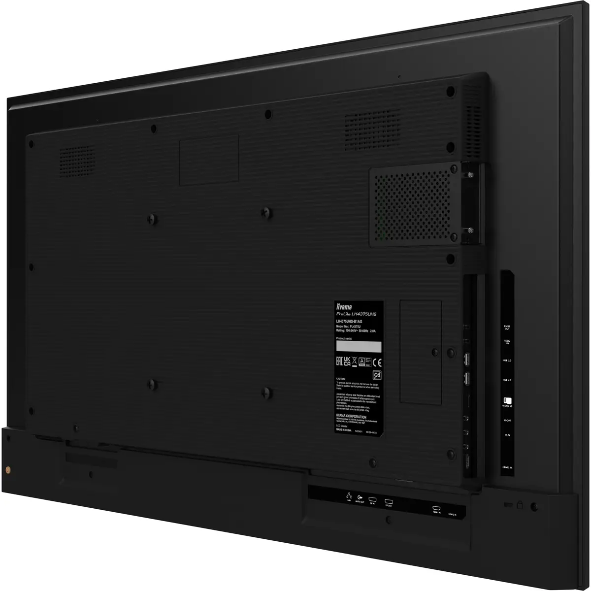 ProLite LH4375UHS-B1AG 108 cm 42,5" LCD-Display mit LED-Hintergrundbeleuchtung Digital Signage mit integrierter Media Player SDM Slot PC Android 4K UHD (2160p) 3840x2160 16:9 1200:1 500 cd/m² 8 ms schwar