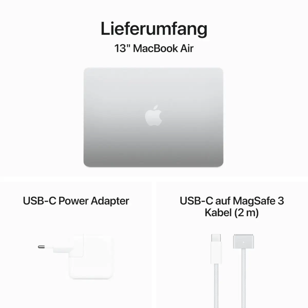 MacBook Air Apple M3 8-Core CPU 10-Core GPU Deutsch 8GB RAM 512GB SSD 38,9cm (15,3") Retina silber