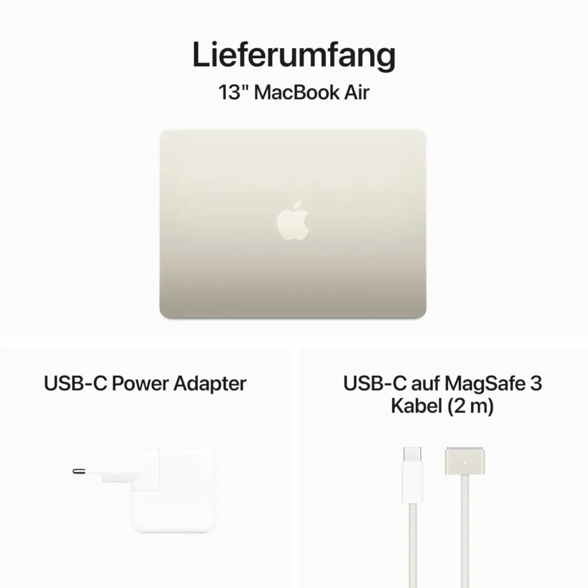 MacBook Air Apple M3 8-Core CPU 10-Core GPU Deutsch 8GB RAM 512GB SSD 38,9cm (15,3") Retina polarstern