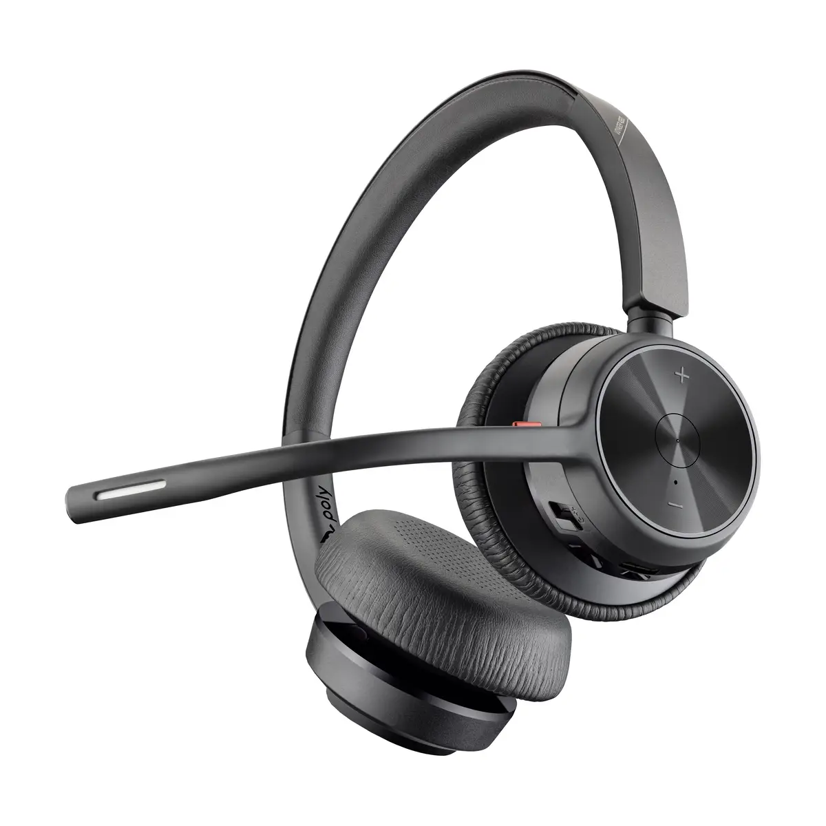 Poly Voyager 4320 UC Kopfhörer mit USB Typ-A Bluetooth Ladestation Schwarz