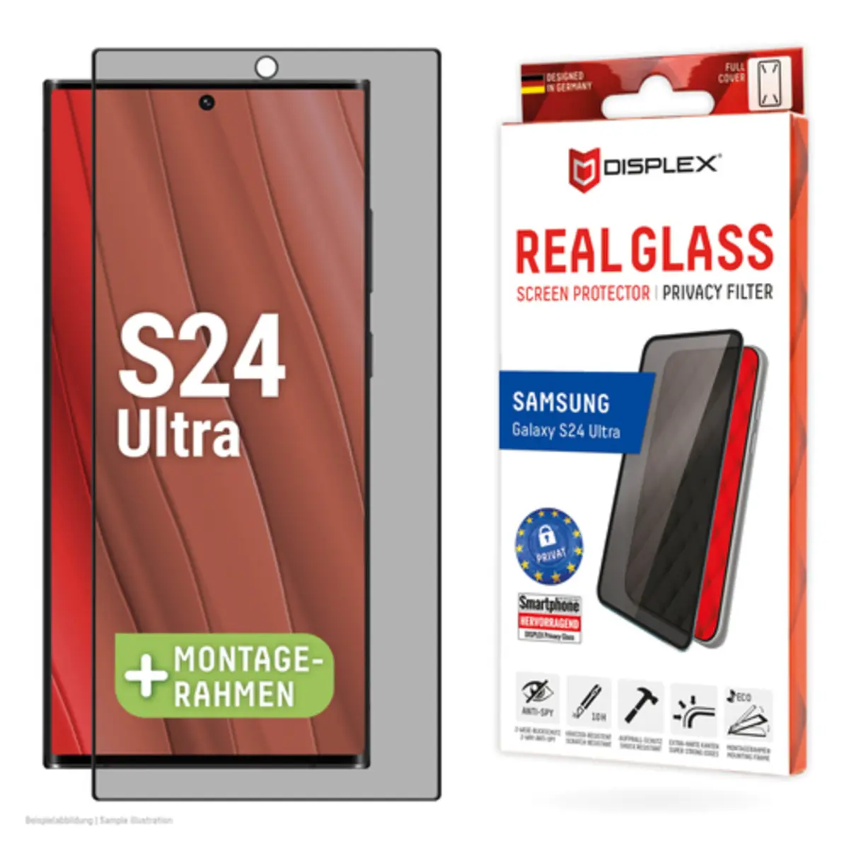 Privacy Glass 3D für Samsung Galaxy S24 Ultra