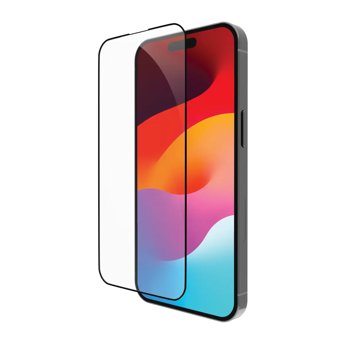 eco-shield Bildschirmschutz für iPhone 15 Schwarz Edge