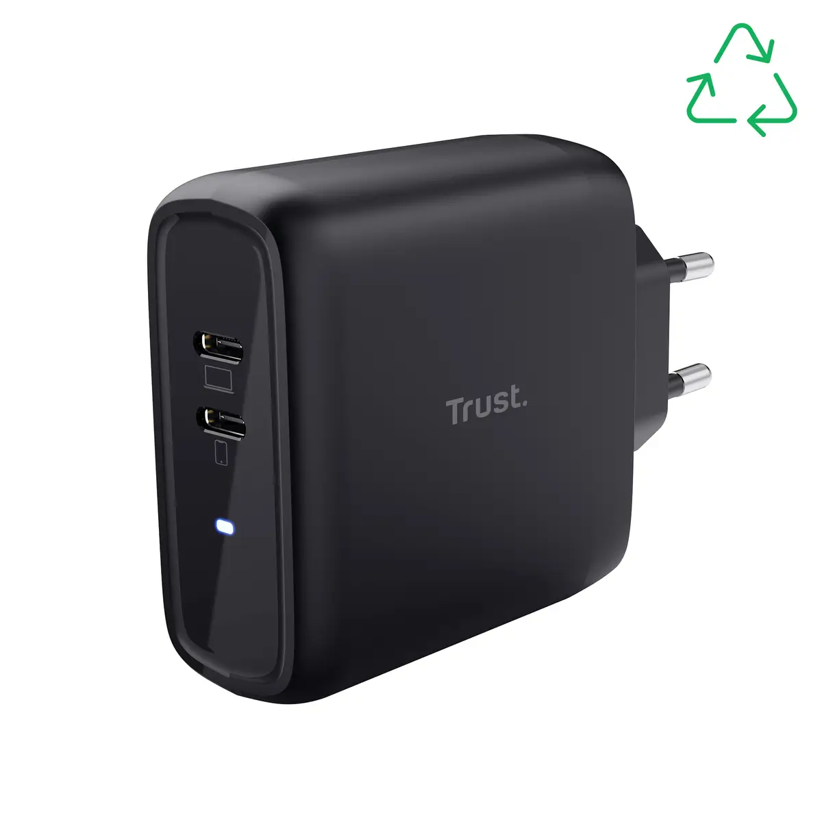 Maxo 65W 2 port USB-C Charger Schwarz