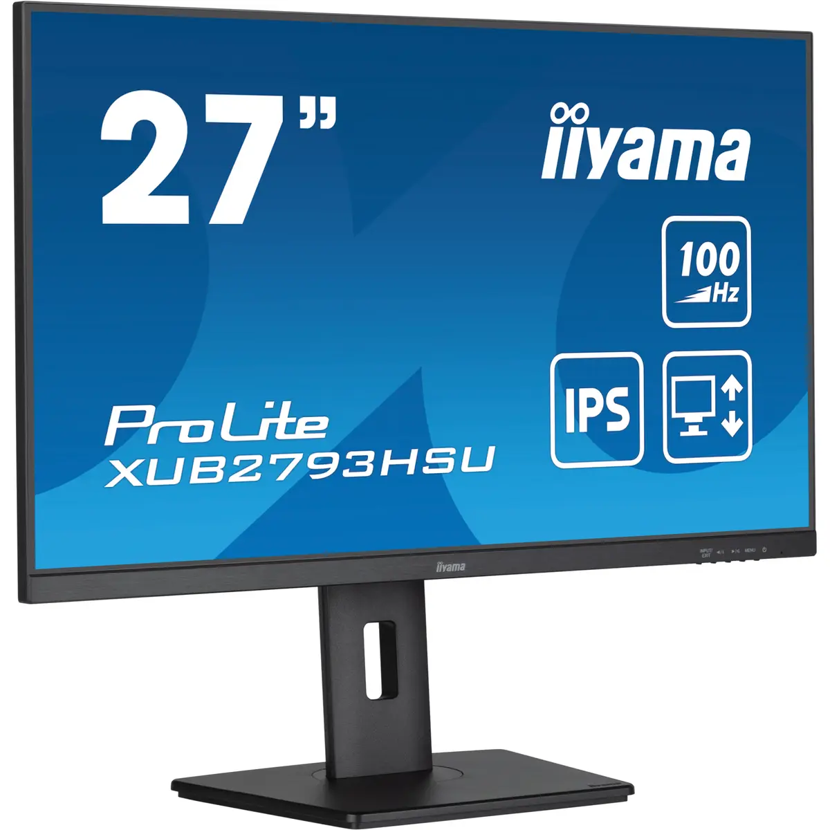 ProLite XUB2793HSU-B6 LED-Monitor 68,6cm 27" 1920x1080 FHD 100 Hz IPS 250 cd/m² 1000:1 1 ms HDMI DisplayPort Lautsprecher mattschwarz Pivot
