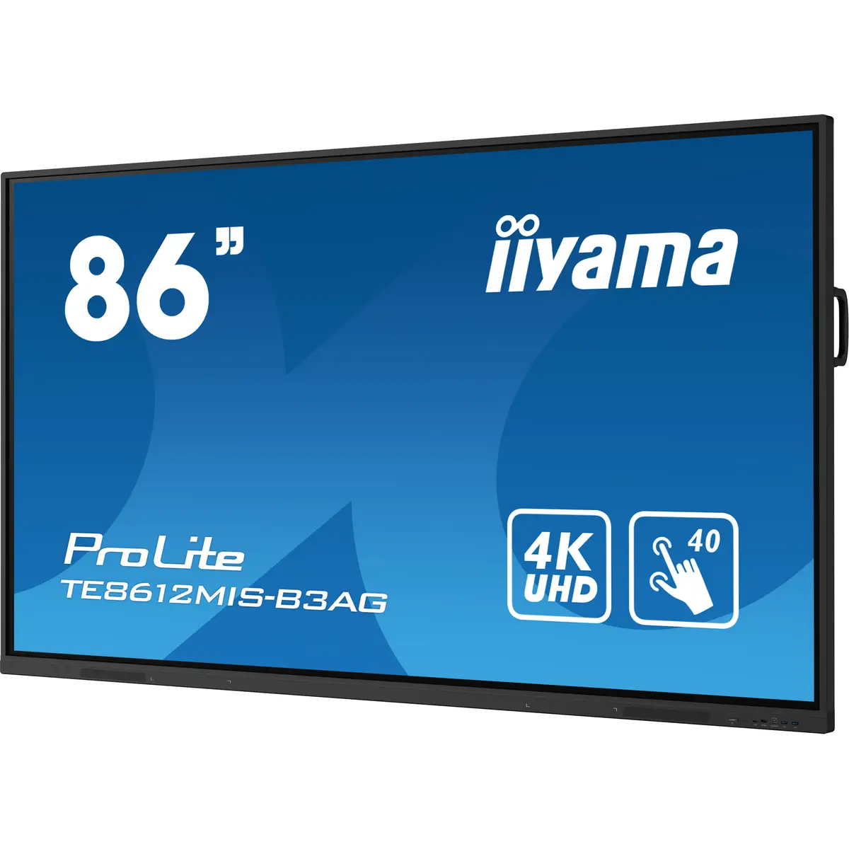 ProLite TE8612MIS-B3AG 217,4 cm 85,6" LCD-Display mit LED-Hintergrundbeleuchtung interaktive Digital Signage mit Touchscreen (Multi-Touch) / optionaler Slot-in-PC 4K UHD 3840x2160 16:9 4000:1 400 cd/m²