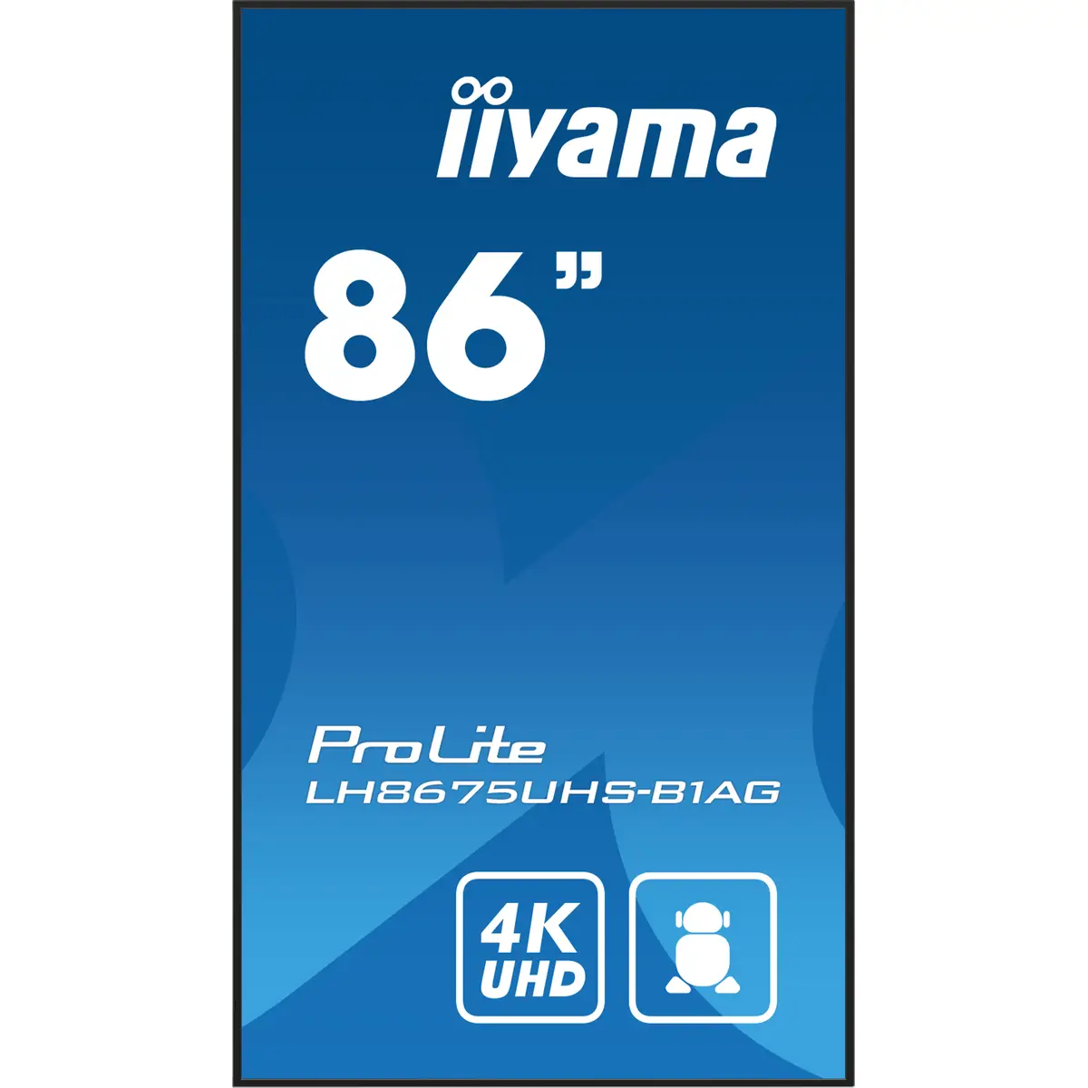 ProLite LH8675UHS-B1AG 217,4 cm 85,6" LCD-Display mit LED-Hintergrundbeleuchtung Digital Signage mit integrierter Media Player SDM Slot PC Android 4K UHD (2160p) 3840x2160 16:9 500 cd/m² 1400:1 8ms USB 2