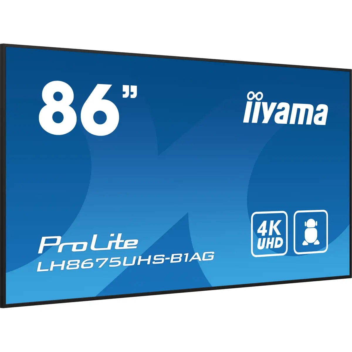 ProLite LH8675UHS-B1AG 217,4 cm 85,6" LCD-Display mit LED-Hintergrundbeleuchtung Digital Signage mit integrierter Media Player SDM Slot PC Android 4K UHD (2160p) 3840x2160 16:9 500 cd/m² 1400:1 8ms USB 2