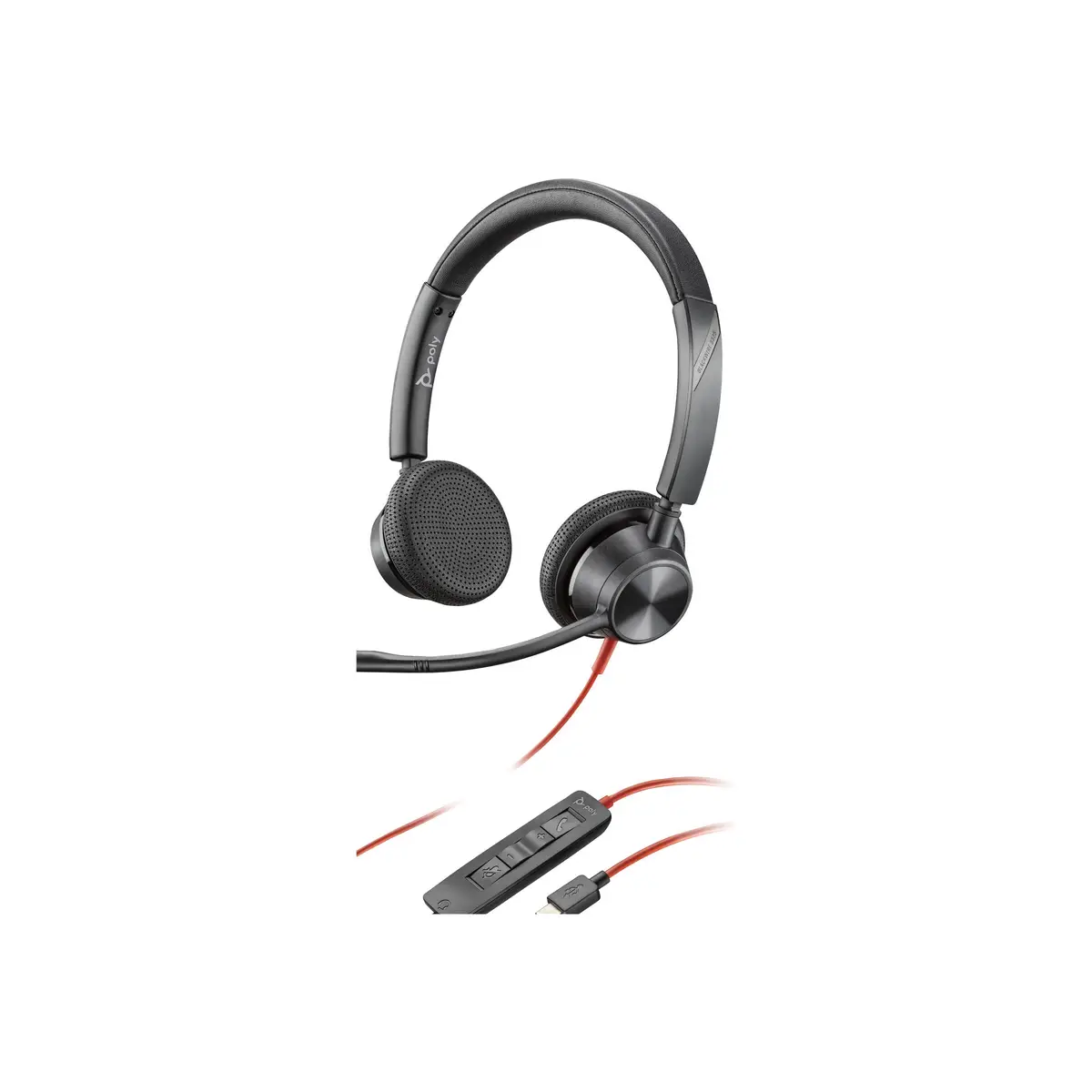 Poly Blackwire 3325 USB-C Headset +3.5mmP +USB-C/A