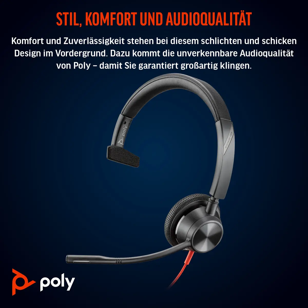 Poly Blackwire 3315 USB-C Headset +3.5mmP +USB-C/A