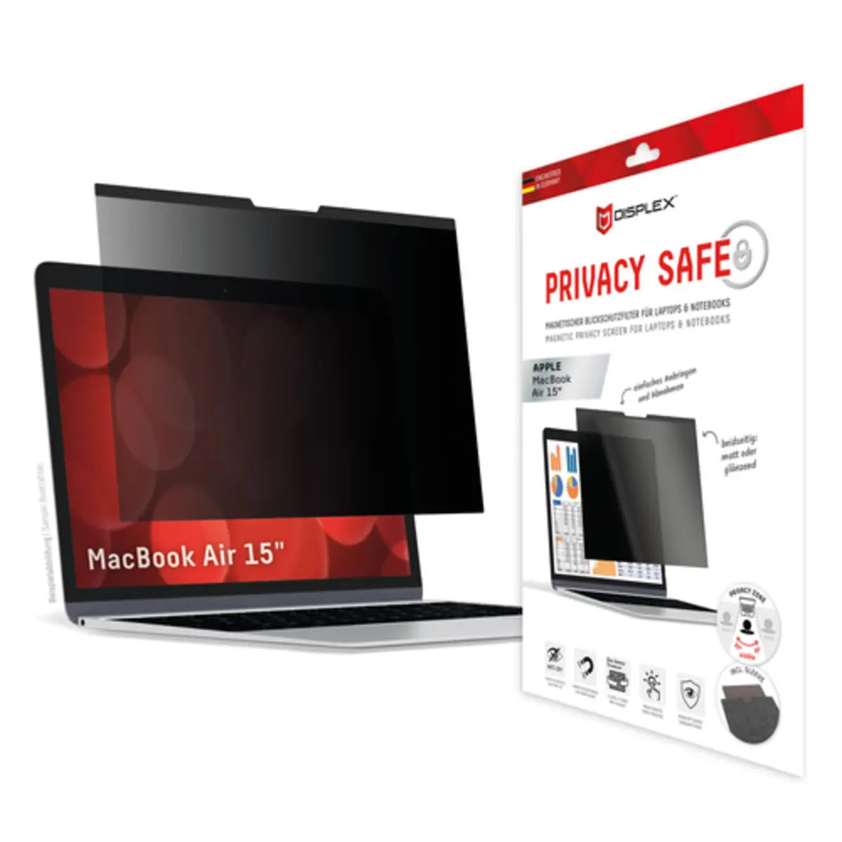 DISPLEX PRIVACY SAFE Blickschutzfilter für MacBook Air 15‘‘
