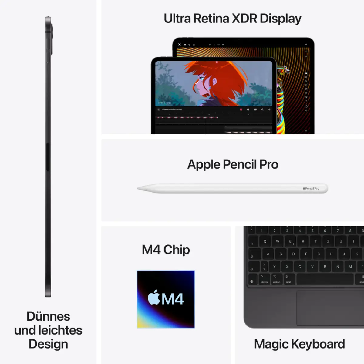 iPad Pro (2024) 13" 2TB WiFi + Cellular Standard Glass Silber