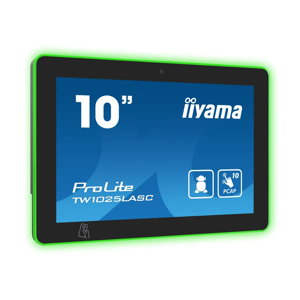 TW1025LASC-B1PNR Signage-Display Kiosk-Design 25,6cm 10,1" LED WLAN 16:10 450 cd/m² 1000:1 25 ms HD Schwarz Touchscreen Mini jack USB x3 RJ45 Microphone WiFi Bluetooth Android 12