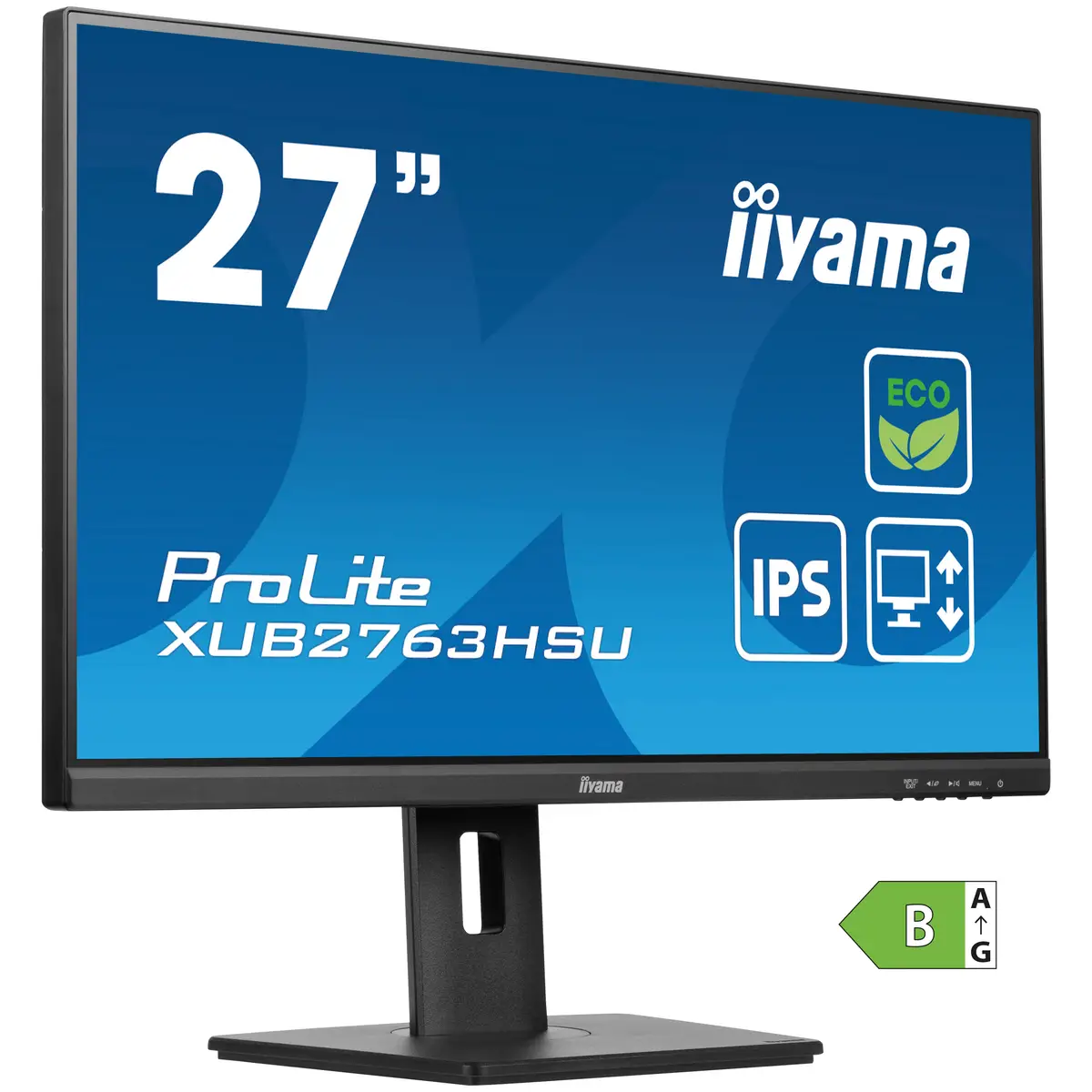 ProLite XUB2763HSU-B1 LED-Monitor 68,6cm 27" 1920x1080 FHD 100 Hz IPS 250 cd/m² 1300:1 3 ms HDMI DisplayPort Lautsprecher Schwarz Matte Pivot