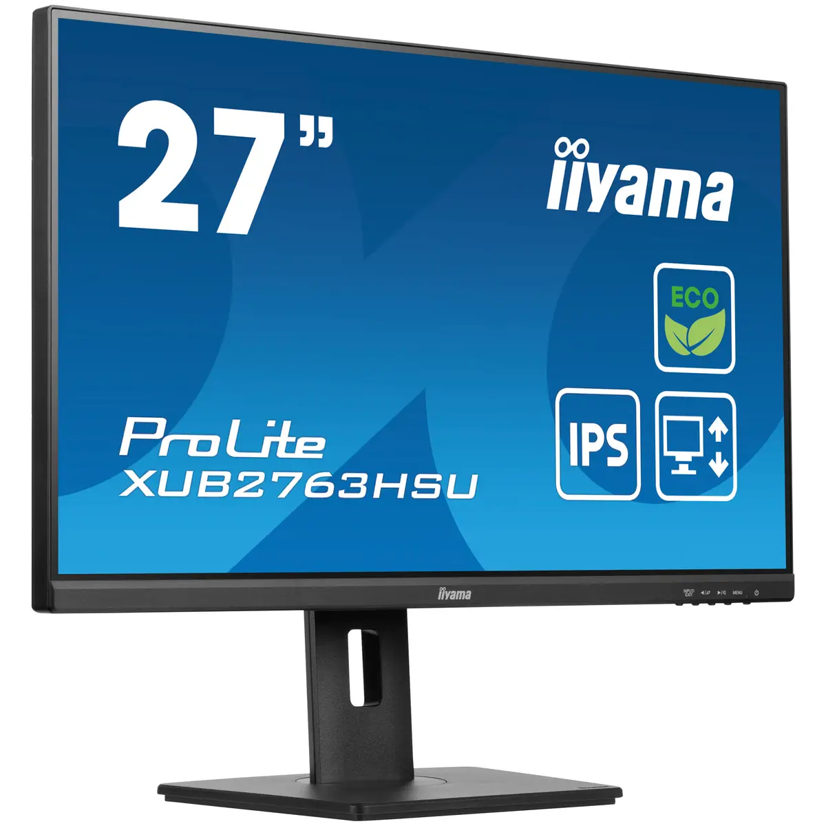 ProLite XUB2763HSU-B1 LED-Monitor 68,6cm 27" 1920x1080 FHD 100 Hz IPS 250 cd/m² 1300:1 3 ms HDMI DisplayPort Lautsprecher Schwarz Matte Pivot
