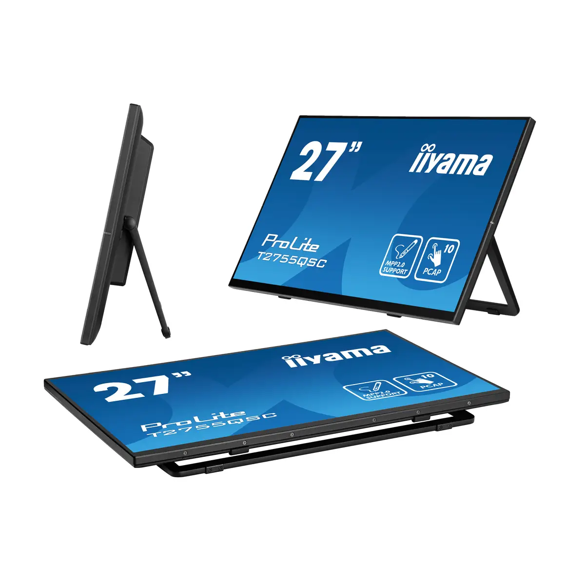 ProLite T2755QSC-B1 LED-Monitor 68,4 cm 27" Touchscreen 2560 x 1440 WQHD 75 Hz IPS 400 cd/m² 1000:1 5 ms HDMI DisplayPort Lautsprecher mattschwarz