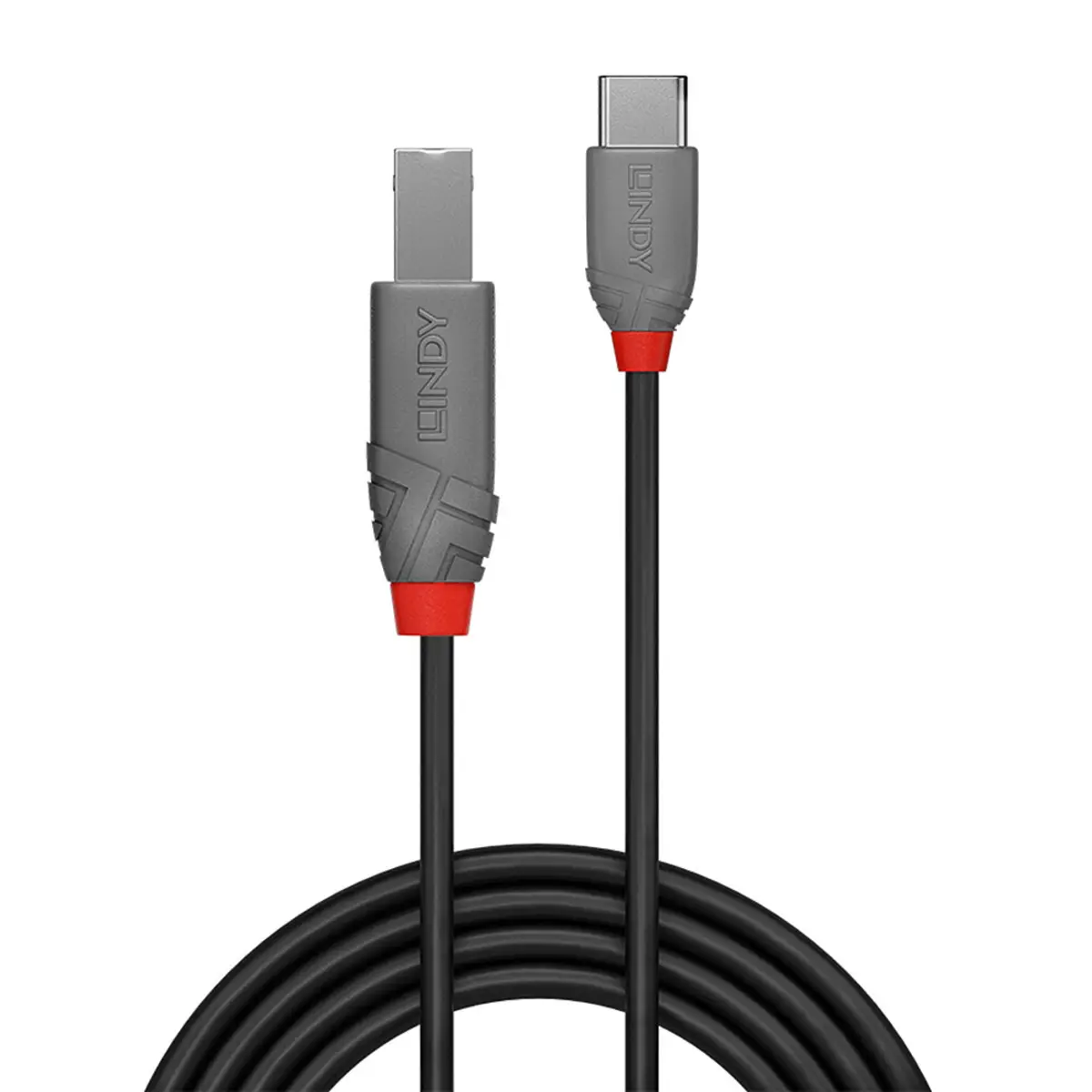 Anthra Line USB-Kabel USB Typ B/USB C 2.0 Stecker/Stecker Schwarz 1m