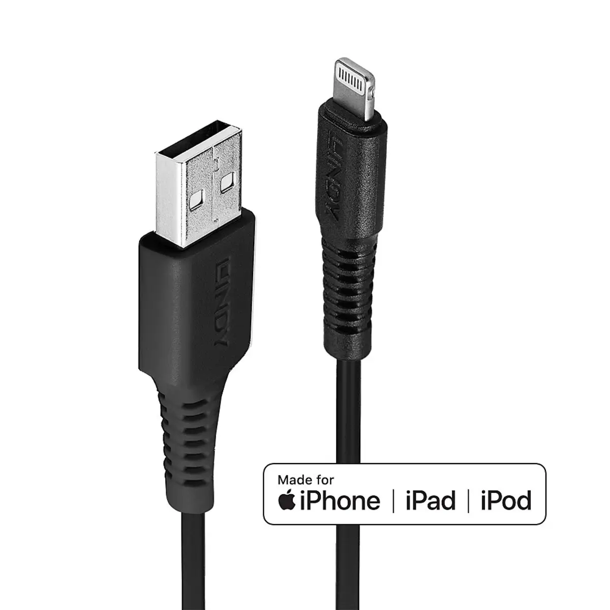 Lightning-Kabel Lightning/USB-A Stecker/Stecker Schwarz 3m