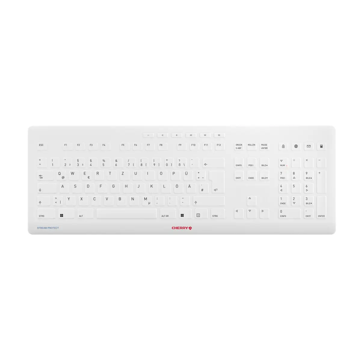 Stream Tastatur Universal RF kabellos + USB QWERTZ Deutsch Weiß