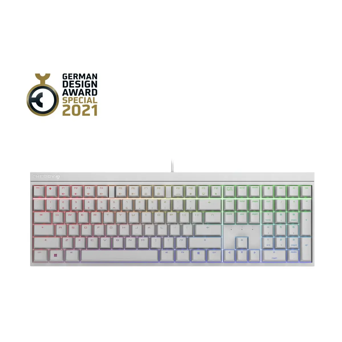 MX 2.0S RGB, Kabelgebunden, USB, Mechanischer Switch, QWERTY, RGB-LED, Weiß