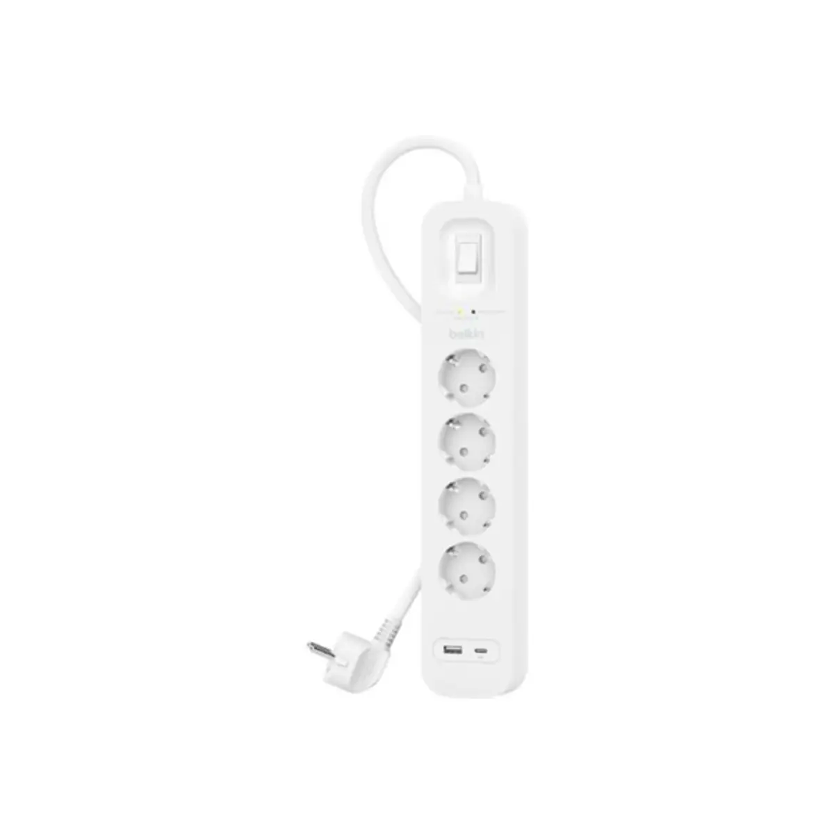 Connect Überspannungsschutz mit USB-C und USB-A Ports 525 J 4 AC-Ausgänge Weiß 2 m 1 Stück(e)