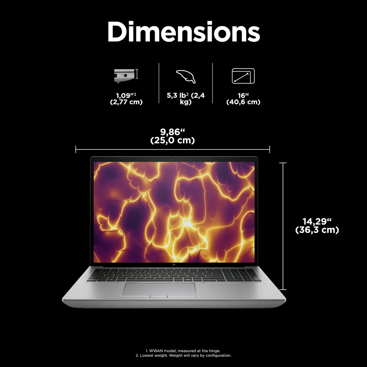 ZBook Fury 16 G11, Intel Core i9, 40,6 cm (16"), 3840 x 2400 Pixel, 64 GB, 2 TB, Windows 11 Pro