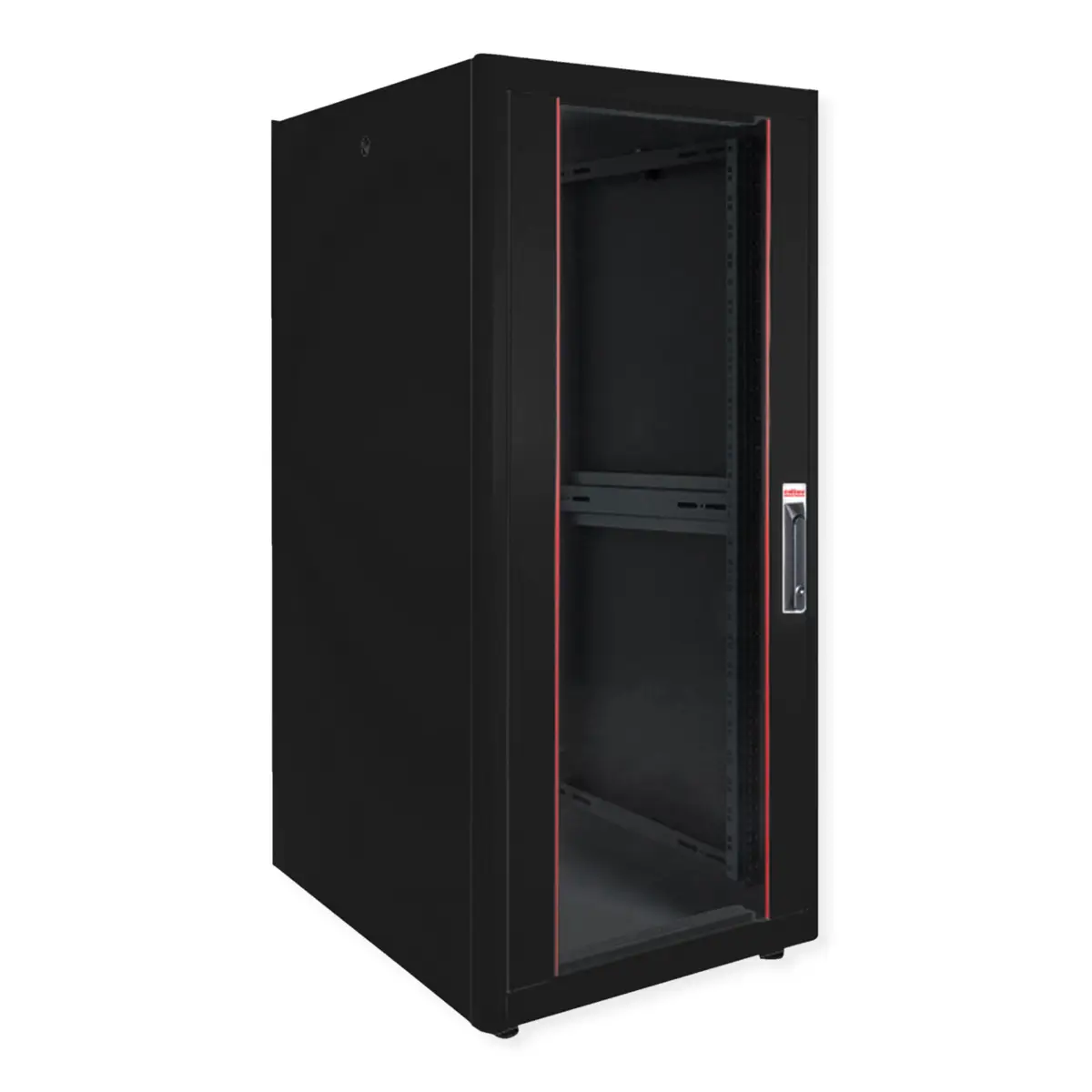 48,26cm (19") Netzwerkschrank Basic 32 HE 600x600 BxT Glastur schwarz