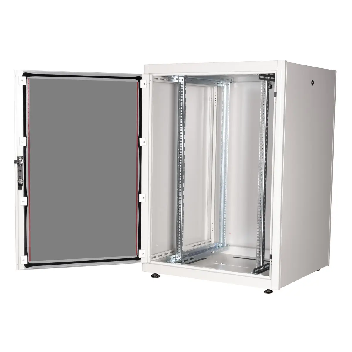 48,26cm (19")Netzwerkschrank Basic 22 HE 800x800 BxT Glastur grau