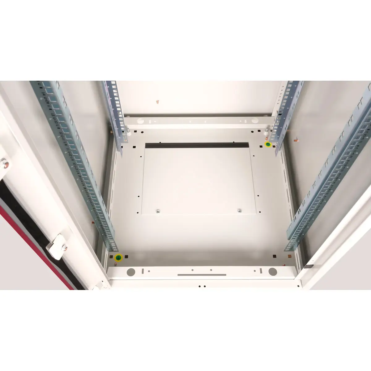 48,26cm (19") Netzwerkschrank Basic 22 HE 600x600 BxT Glastur grau