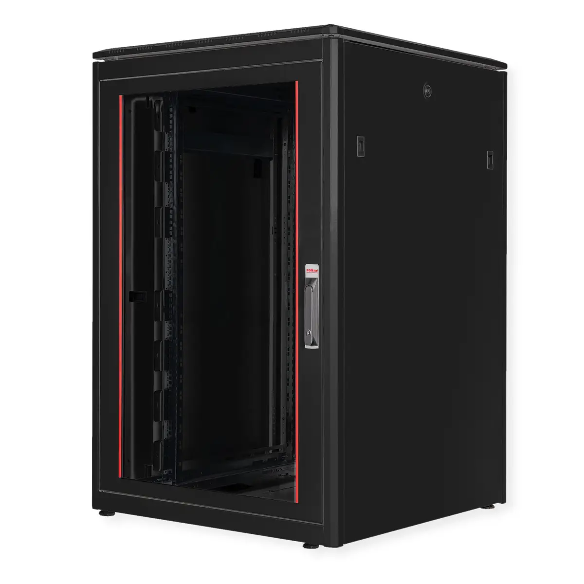 48,26cm (19") Netzwerkschrank Pro 22 HE 800x800 BxT Glastur schwarz