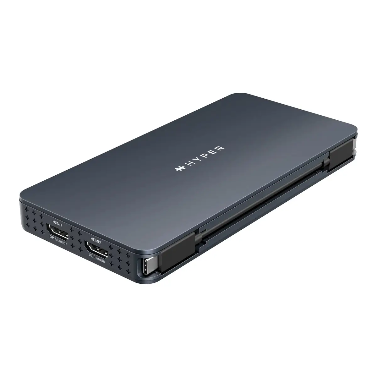 HyperDrive Universal Silicon Motion USB-C 10-in1 Dual HDMI Docking Station Grey