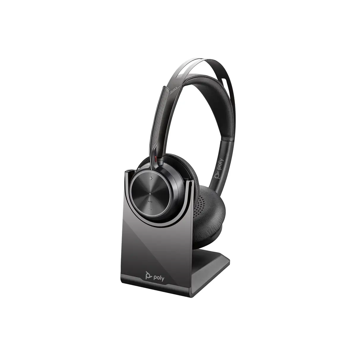 Poly Voyager Focus 2 Wireless Headset On-Ear Bluetooth Adapter USB-C via Bluetooth Schwarz