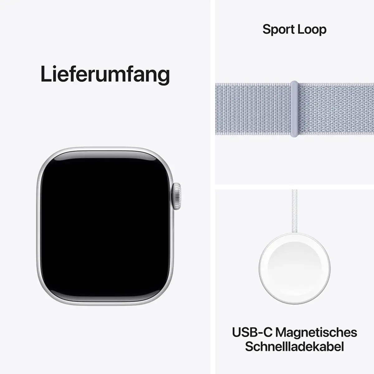 Apple Watch Series 10 GPS 42mm Silver Aluminium Case with Blue Cloud Sport Loop