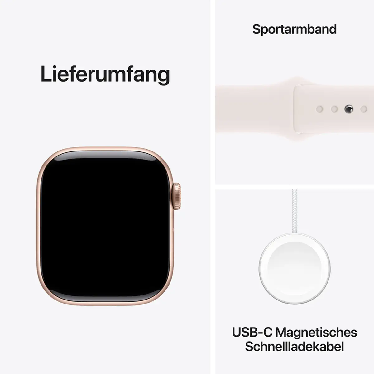 Apple Watch Series 10 GPS 42mm Rose Gold Aluminium Case with Light Blush Sport Band, M/L