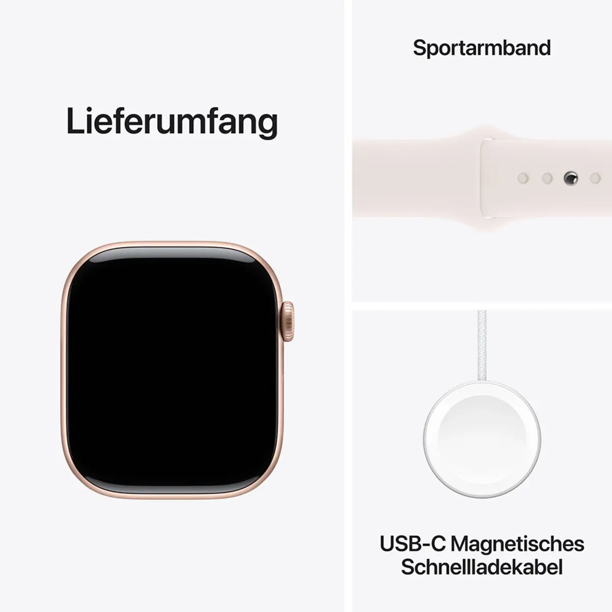 Apple Watch Series 10 GPS 46mm Rose Gold Aluminium Case with Light Blush Sport Band, M/L
