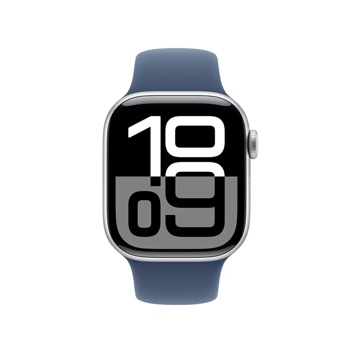 Apple Watch Series 10 GPS + Cellular 42mm Silver Aluminium Case with Denim Sport Band, S/M
