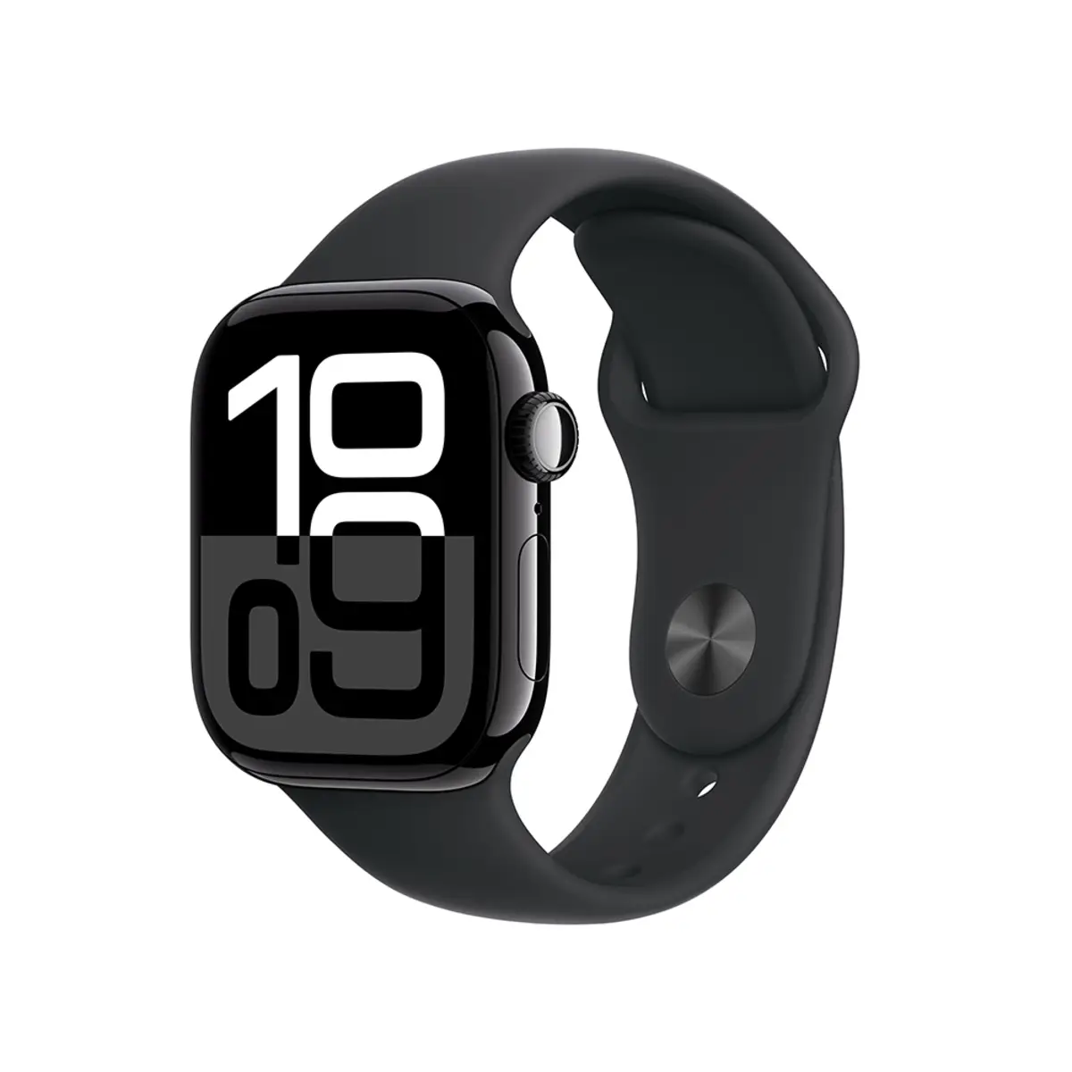 Apple Watch Series 10 GPS + Cellular 42mm Jet Black Aluminium Case with Black Sport Band, S/M