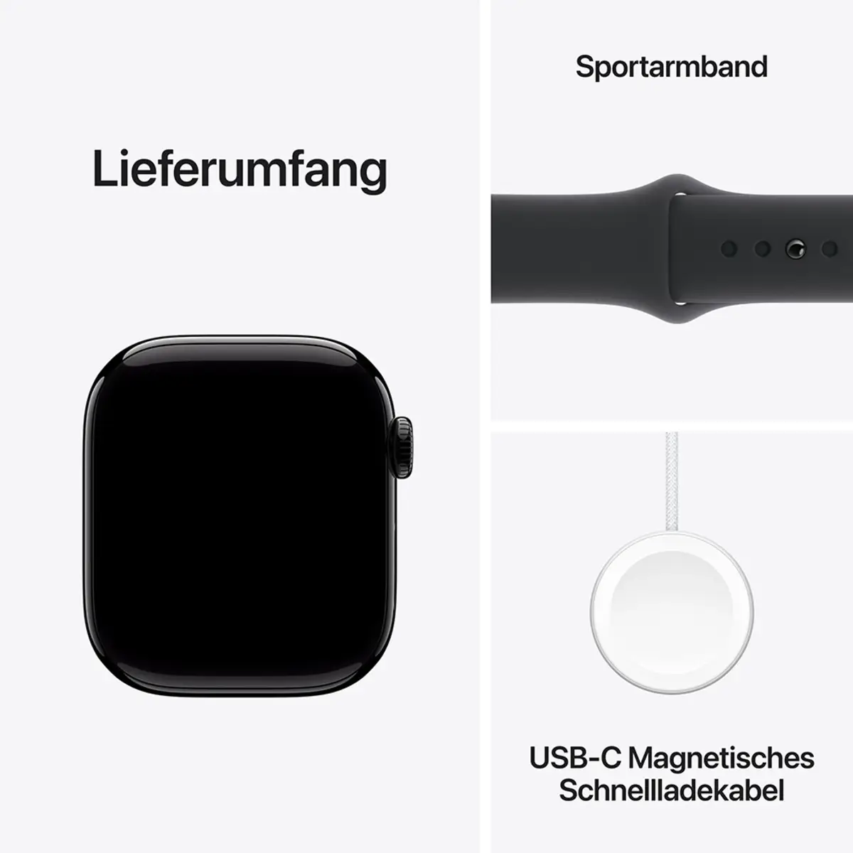 Apple Watch Series 10 GPS + Cellular 42mm Jet Black Aluminium Case with Black Sport Band, S/M