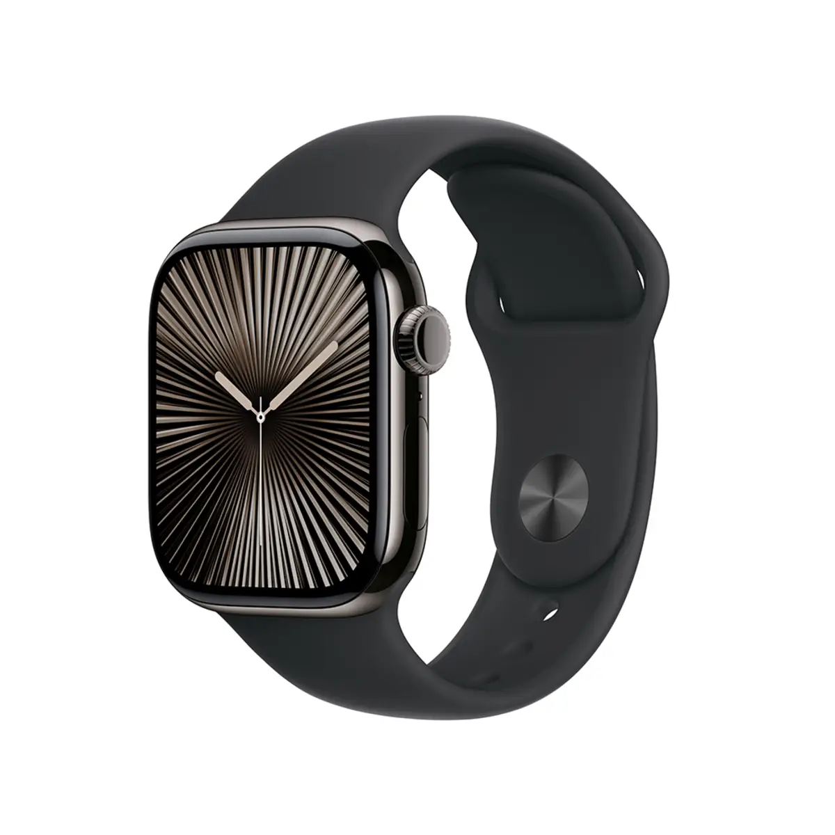 Apple Watch Series 10 GPS + Cellular 42mm Slate Titanium Case with Black Sport Band, M/L