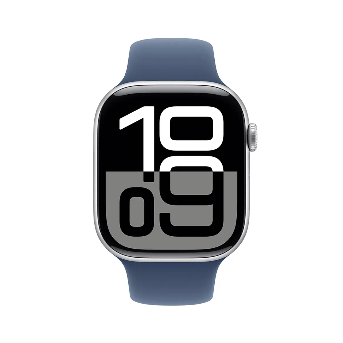 Apple Watch Series 10 GPS + Cellular 46mm Silver Aluminium Case with Denim Sport Band, S/M