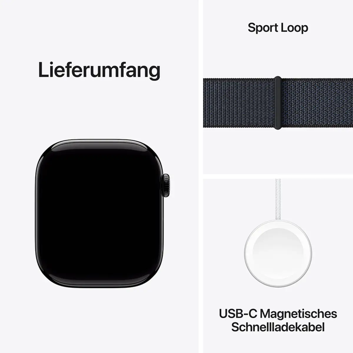 Apple Watch Series 10 GPS + Cellular 46mm Jet Black Aluminium Case with Ink Sport Loop